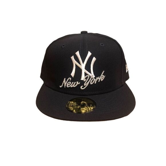 New Era New York Yankees Dual Logo 59FIFTY Fitted Hat Cap Size 7 1/2 - Picture 1 of 5